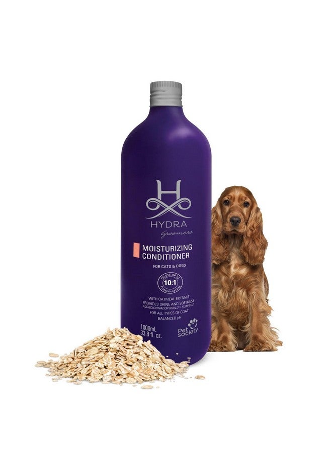 هايدرا بلسم مرطب هيدرا جرومرز للكلاب والقطط، 1 لتر، سهل الشطف، زيت بذور العنب ومستخلص الشوفان، ينعم ويضيف لمعانًا، درجة حموضة متوازنة، درجة احترافية - Image 1