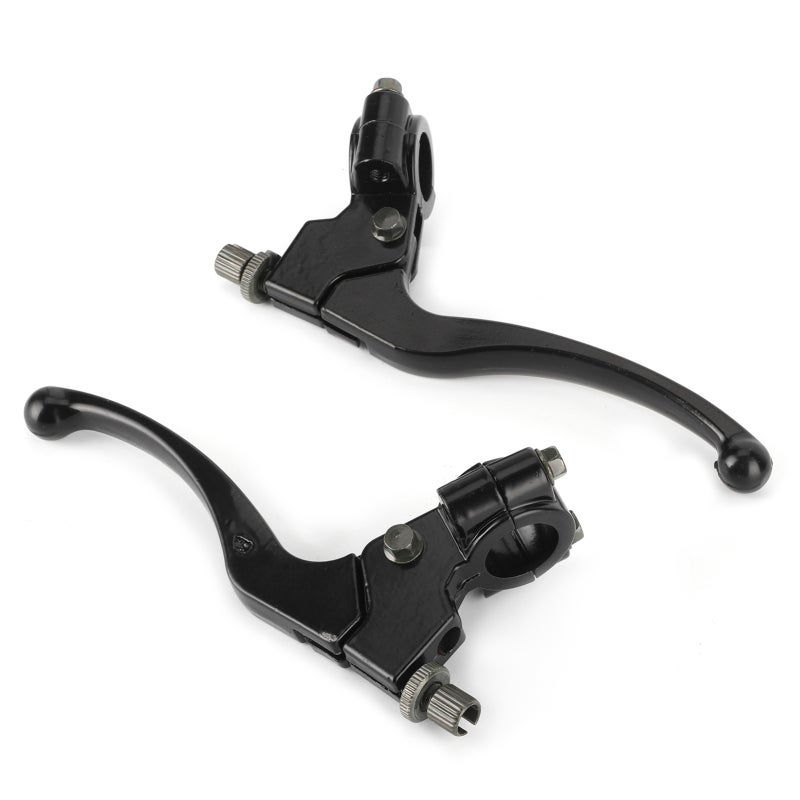 Motorcycle Clutch Lever 22mm 7/8in Handlebar Left Right Drum Brake Lever Set - Hard Steel Alloy Black Coating Shorty Clutch Lever for Dirt Bike ATV - Image 5