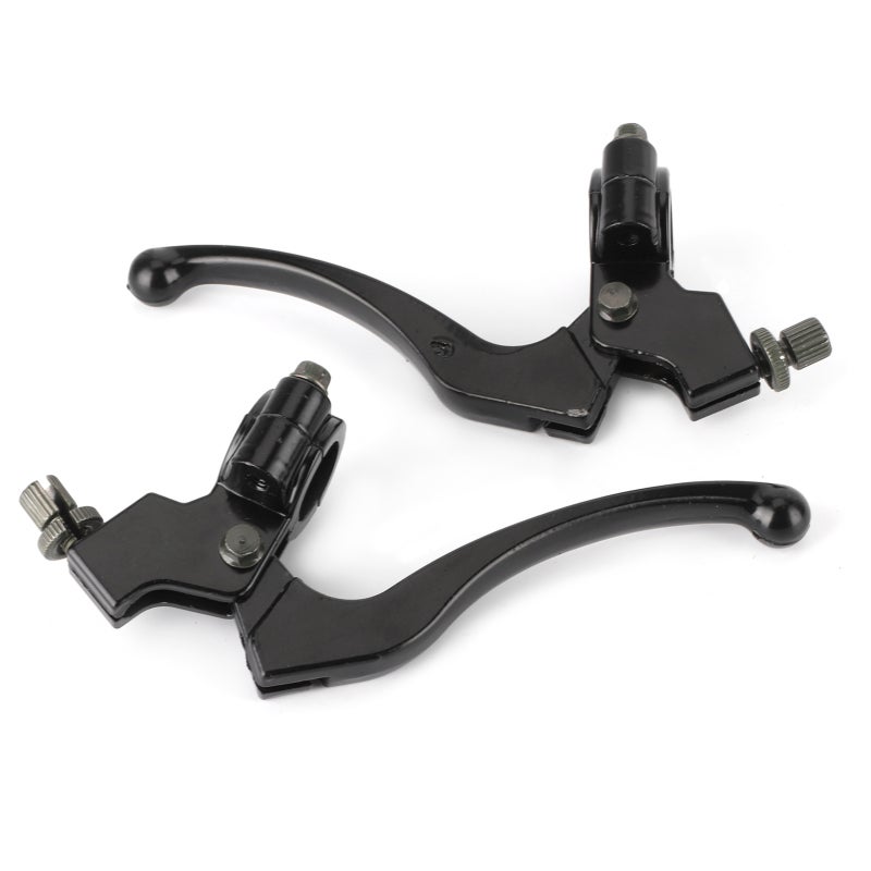 Motorcycle Clutch Lever 22mm 7/8in Handlebar Left Right Drum Brake Lever Set - Hard Steel Alloy Black Coating Shorty Clutch Lever for Dirt Bike ATV - Image 2