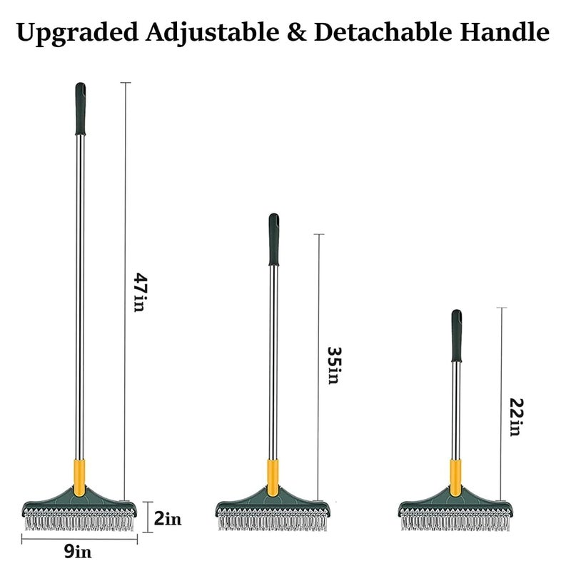 Flixify 3-in-1 Bathroom Cleaning Brush with Wiper - Long Handle 180° Rotate Toilet Brush, Tiles Cleaning, Floor Scrub for Kitchen and Bathroom Accessoriess (3 in 1 Cleaning Brush) - Image 2