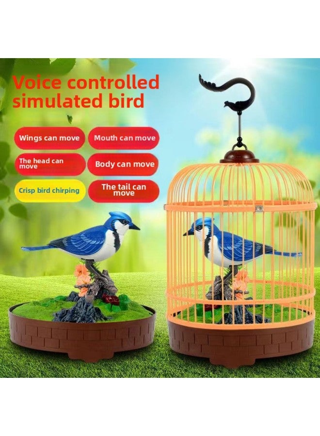 Voice-controlled Induction Bird Cage Decoration Children's Toy Simulation Bird Artifact Stall Dedicated For Cross-border-Color:Mixed Hair - Image 2