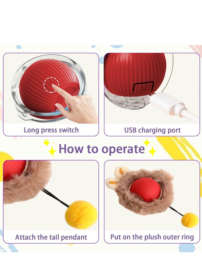 Generic - Durable Cat Toy, Automatic Interactive Bouncing Ball with String, Self-Play Fun for Cats, Pet Entertainment Toy - Image 1