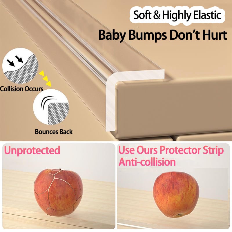 ZOMPAGO Clear Soft Corner Protectors for Furniture Strip,0.8in (W) x 13FT(L),Sharp Edge & Table Bumper,Window Edge,Wall Protector, Soft Corner Guards Safe for Proof,Table Corner Protectors in Family - Image 4