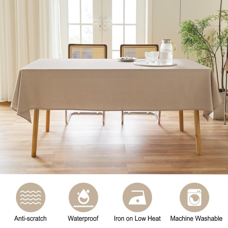 Ausspvoct tablecloth مستطيل 60x120 مقاومة للماء مقاوم للانسكاب مقاوم للمسح قطعة قماش تجاعيد تغطية طاولة طعام خالية - Image 3