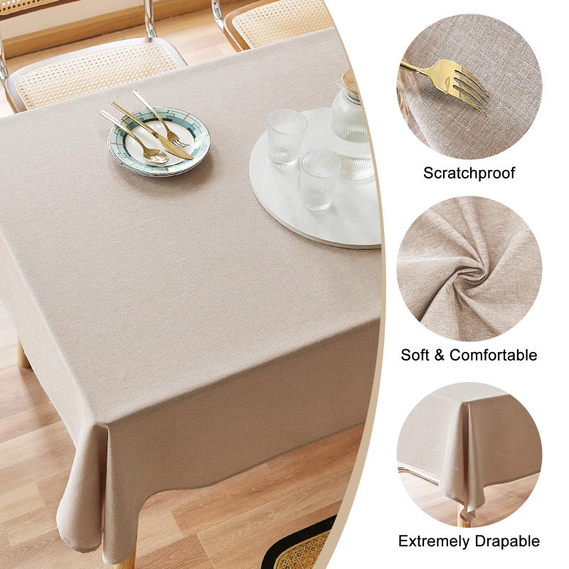 Ausspvoct tablecloth مستطيل 60x120 مقاومة للماء مقاوم للانسكاب مقاوم للمسح قطعة قماش تجاعيد تغطية طاولة طعام خالية - Image 2