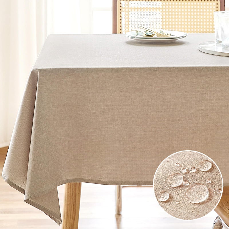 Ausspvoct tablecloth مستطيل 60x120 مقاومة للماء مقاوم للانسكاب مقاوم للمسح قطعة قماش تجاعيد تغطية طاولة طعام خالية - Image 1