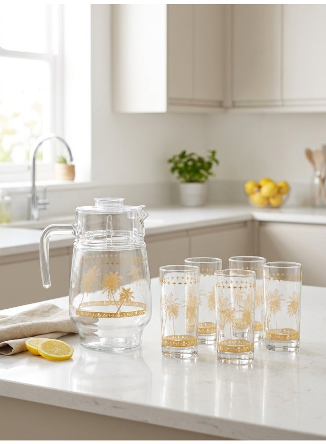 Luminarc Azimatic Amsterdam 7 Piece Drink Set includes 1.8L Jug, 6 x 270ml Tivoli Glass Tumblers, Made of Annealed High Quality & Durable Glass - Image 2