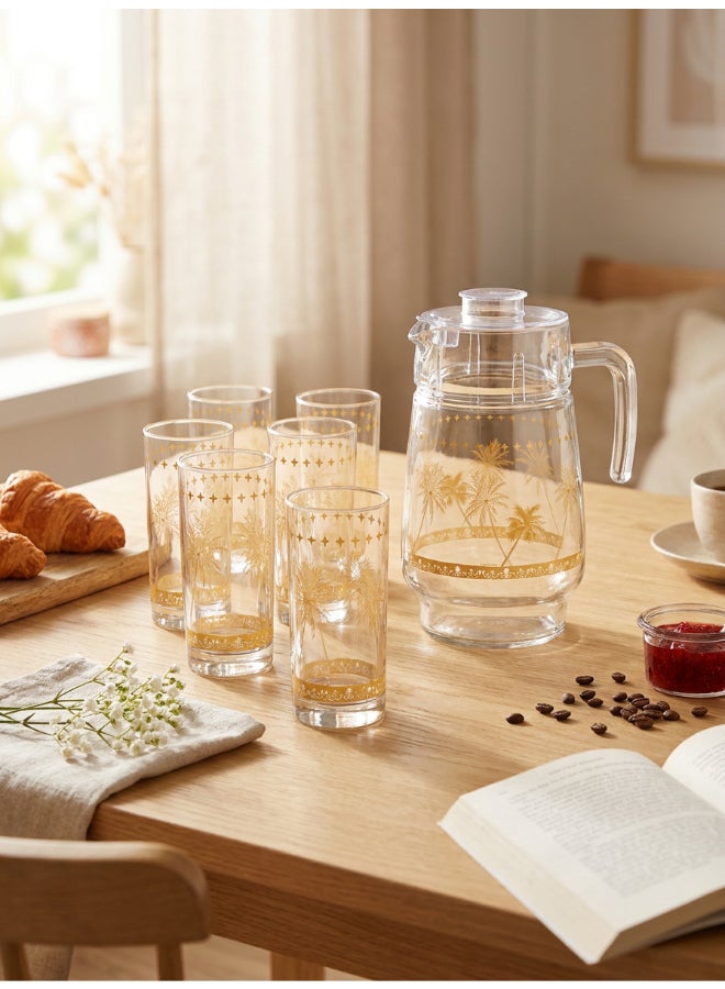 Luminarc Azimatic Amsterdam 7 Piece Drink Set includes 1.8L Jug, 6 x 270ml Tivoli Glass Tumblers, Made of Annealed High Quality & Durable Glass - Image 3