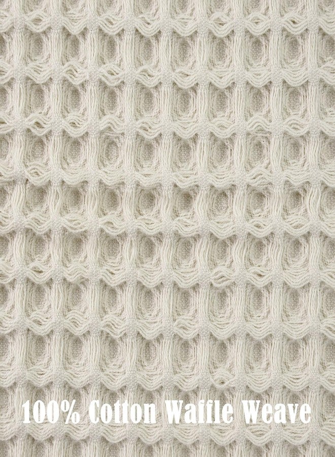 Jacquotha Waffle Hand Towels 5-Piece (Mist White) - Cotton, Quick Dry, Lint Free, 13” x 29” - Image 4