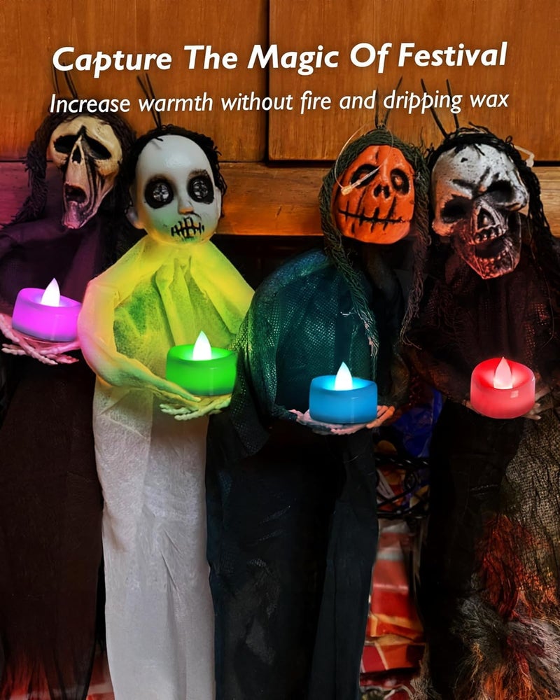 Coku Flameless LED Tealight Candles Smokeless Battery Operated Non-Flickering Tea Lights, Electric Decorative Candle for Diwali, Wedding, Christmas, Gifting & Home Decoration (Multicolor, Pack of 10) - Image 2