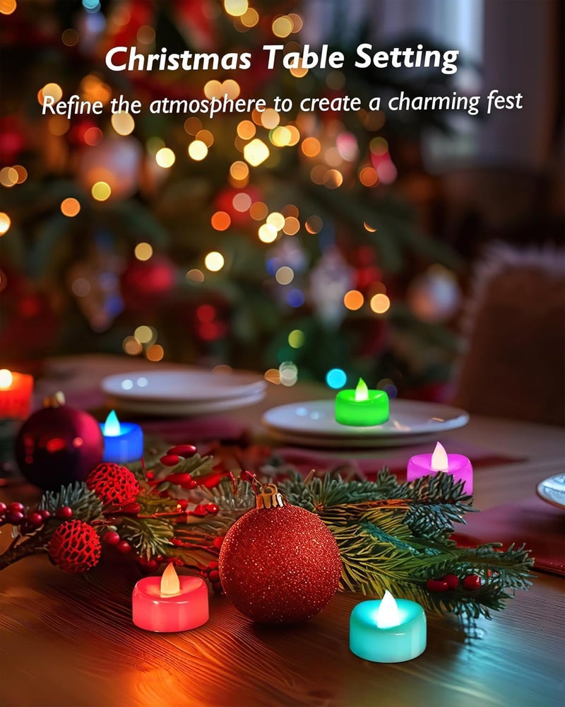 Coku Flameless LED Tealight Candles Smokeless Battery Operated Non-Flickering Tea Lights, Electric Decorative Candle for Diwali, Wedding, Christmas, Gifting & Home Decoration (Multicolor, Pack of 10) - Image 5