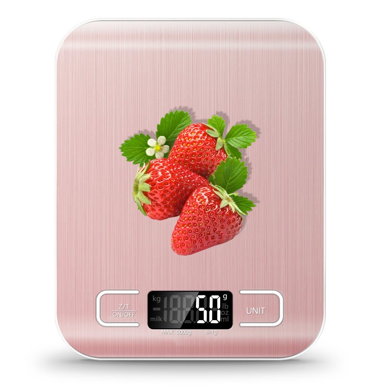 SOYOK Food Scale, 11lb Kitchen Scale with 6 Units Tare Function & LCD Display, 0.05oz/1g Stainless Steel Digital Food Scale Grams and Ounces for Baking, Cooking, Dieting and Meal Prep (Pink) - Image 1