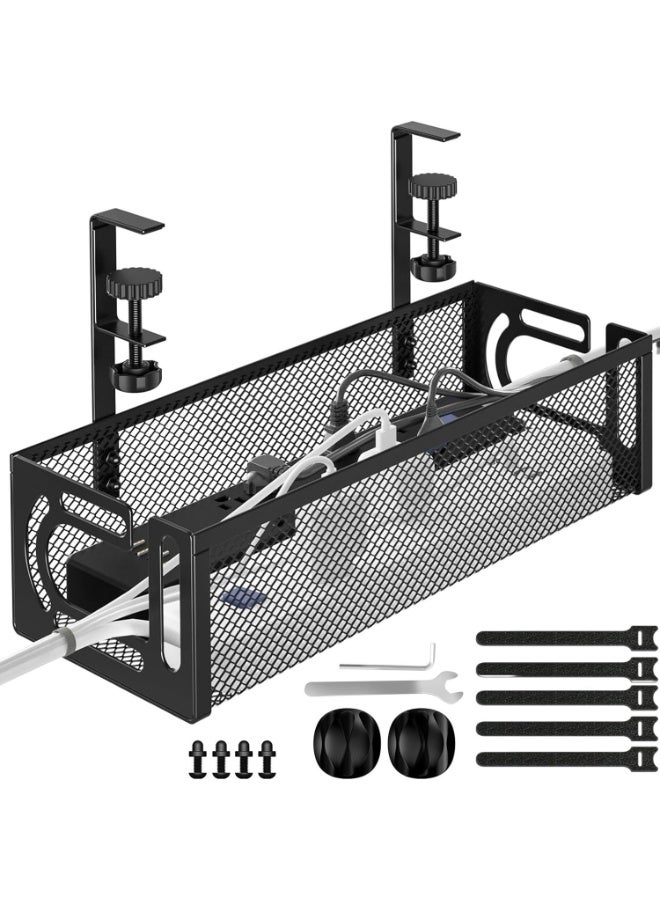 Under Desk Cable Management Tray - Management Organizers Holder, Management Under, No Drill to Desk Cable Raceway, Under Storage for Office, Kitchens, Home - Image 2