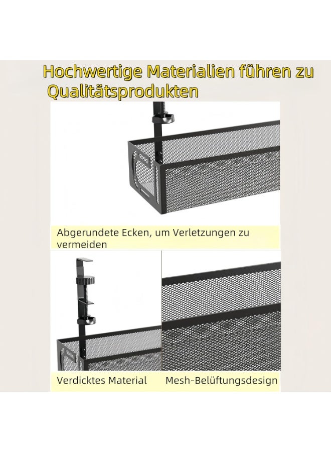 Under Desk Cable Management Tray - Management Organizers Holder, Management Under, No Drill to Desk Cable Raceway, Under Storage for Office, Kitchens, Home - Image 4