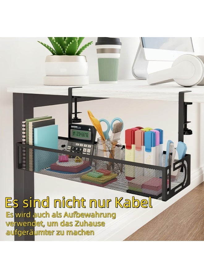 Under Desk Cable Management Tray - Management Organizers Holder, Management Under, No Drill to Desk Cable Raceway, Under Storage for Office, Kitchens, Home - Image 5