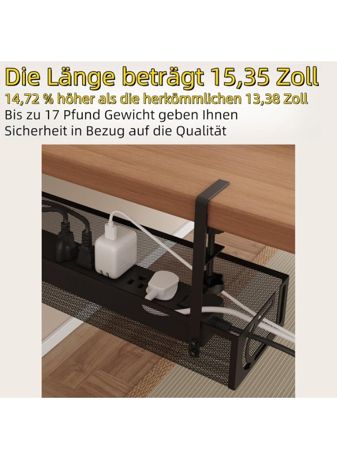 Under Desk Cable Management Tray - Management Organizers Holder, Management Under, No Drill to Desk Cable Raceway, Under Storage for Office, Kitchens, Home - Image 3