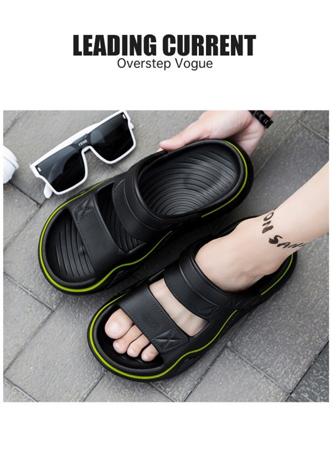 DUNISO Men's slippers Summer Sandals Lightweight Slide Sandal with Non-slip Soles Thick Sole Beach Slipper Breathable Slip-on Sandal House Flat Slipper for Pool Beach Yard Kitchen Shower  - Image 2
