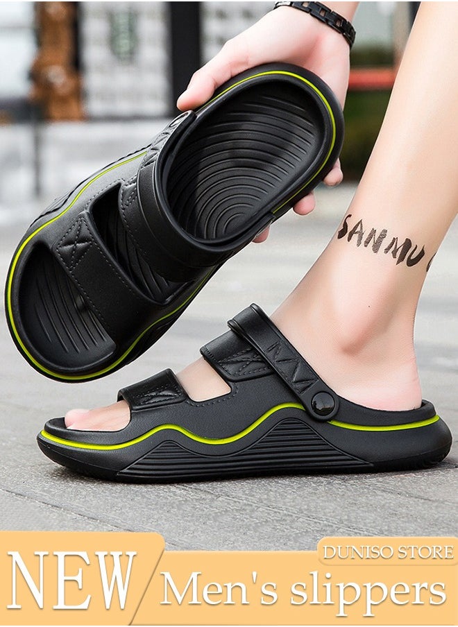 DUNISO Men's slippers Summer Sandals Lightweight Slide Sandal with Non-slip Soles Thick Sole Beach Slipper Breathable Slip-on Sandal House Flat Slipper for Pool Beach Yard Kitchen Shower  - Image 1