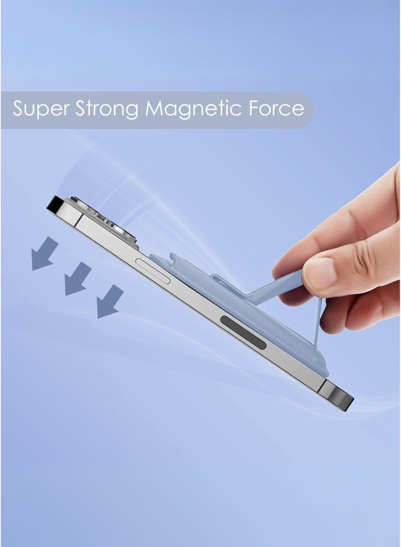 هوكو حامل هاتف مغناطيسي فاخر مع حامل لهاتف iPhone وSamsung - جلد PU أزرق رفيع، قبضة آمنة، مانع لترددات الراديو، حامل بطاقات بسيط للرجال والنساء - مناسب لهواتف iPhone 16 و15 و14 و13 و12 وPro وPro Max - يحمل ما يصل إلى 3 بطاقات - Image 5