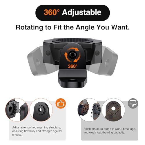 Ehaho 2 Pack UTV Whip Mount,Heavy Duty UTV Flag Mount,Adjustable Whip Light Mounting Bracket,for Light Bar, Antenna,Compatible with 1" to 2" Roll Cage of UTV ATV Polaris RZR SXS Can Am - Image 3
