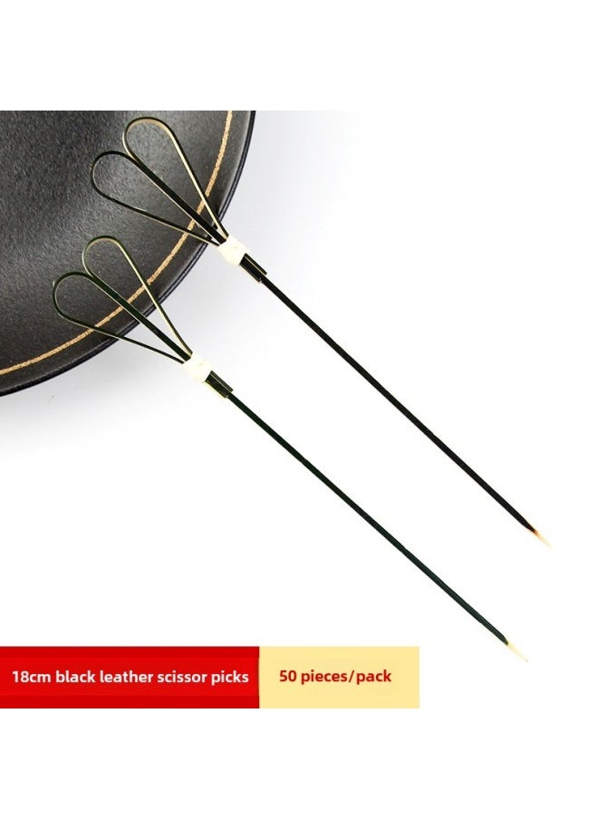 Generic - Mini Sugar-Coated Berry String Sticker Bamboo Sticker Disposable Special Material Net Red Small String Fruit Sticker Tool-Specifications:Black Leather Scissors/18cm /50 - Image 1
