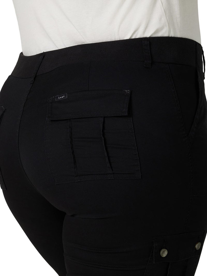 Lee Women's Plus Size Ultra Lux Comfort with Flex-To-Go Cargo Capri Pant Black 18 Plus - Image 4