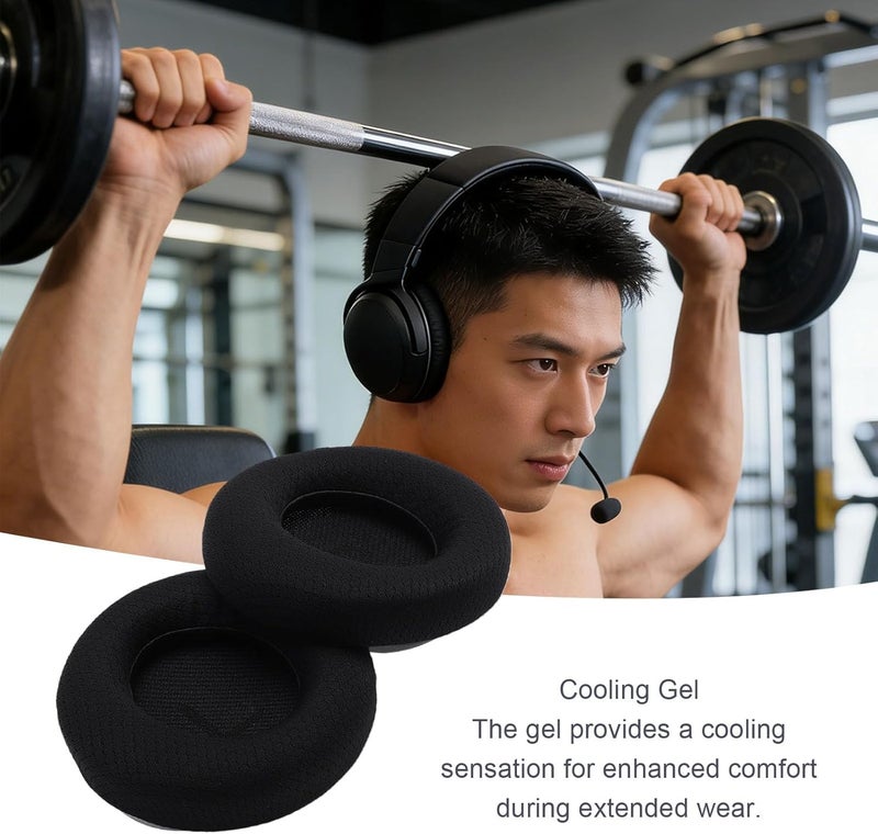 Yunseity 2pcs Ear Pads Replacement, Breathable Mesh Fabric Foam Headset Ear Cushions with High Density Memory Foam, for for Headphones - Image 3