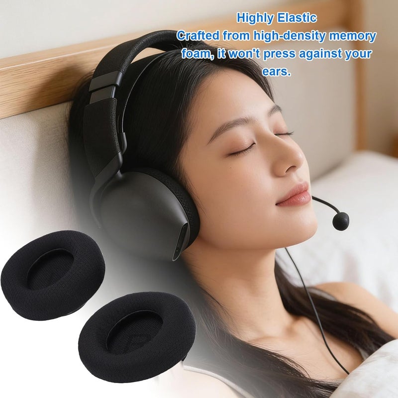 Yunseity 2pcs Ear Pads Replacement, Breathable Mesh Fabric Foam Headset Ear Cushions with High Density Memory Foam, for for Headphones - Image 4