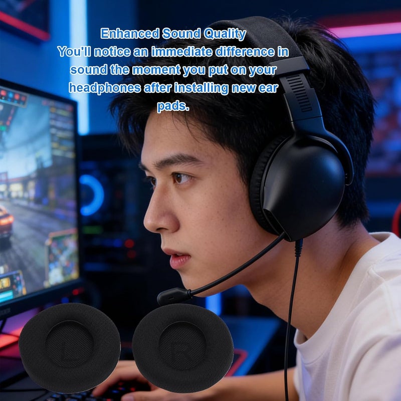 Yunseity 2pcs Ear Pads Replacement, Breathable Mesh Fabric Foam Headset Ear Cushions with High Density Memory Foam, for for Headphones - Image 2