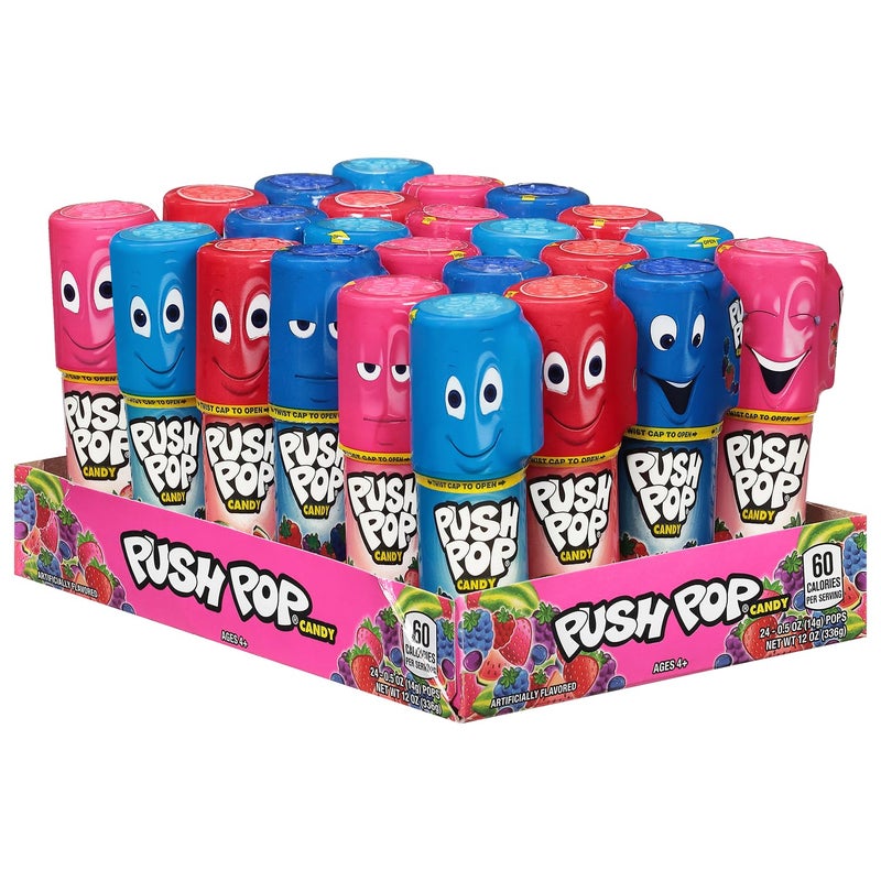 Push Pop Candy Lollipops  Individually Wrapped Variety Candy Party Pack  24 Count Lollipops in Assorted Fruity Flavors  Fun Candy for Gifts Celebrations Party Favors Gift Baskets  Birthdays - Image 3