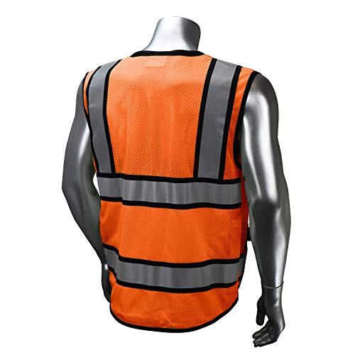 REXZUS (B Engineer Safety Vest, High Visibility Reflective Safety, Vest Mesh with Zipper and pockets (Orange, XX-Large) - Image 2