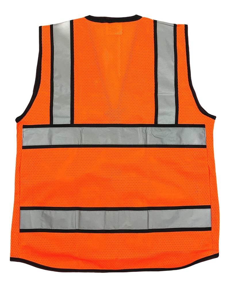 REXZUS (B Engineer Safety Vest, High Visibility Reflective Safety, Vest Mesh with Zipper and pockets (Orange, XX-Large) - Image 4