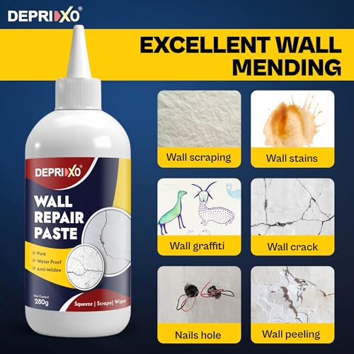 DEPRIXO Wall Repair Paste - Paint Wall Putty Crack Repair for Walls and Joint, Mending Agent Damage Wall Crack Filler, Waterproof Wall Hole Filler by UNIDSC (Wall Repair Paste, 280 ml) - Image 2