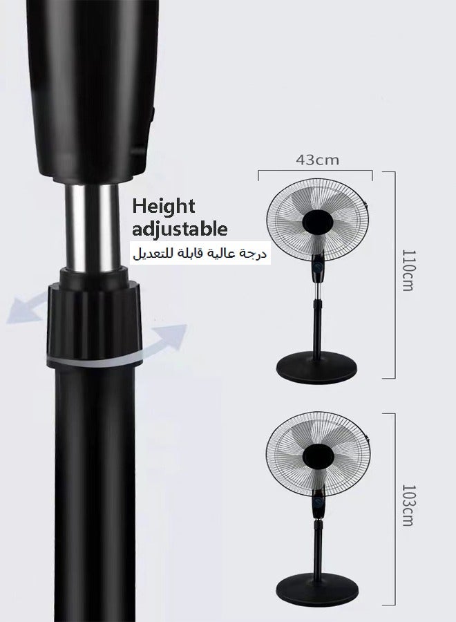16-Inch Pedestal Floor Large Fan with Oscillating Blades Tilted Head Strong Wind - Image 4