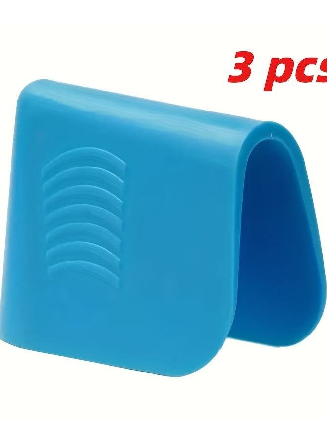 Blue 3pcs Professional Caulking Finisher Tool Smooth Tile Grout Scraper Handheld Polyurethane Caulking Accessory - Image 1