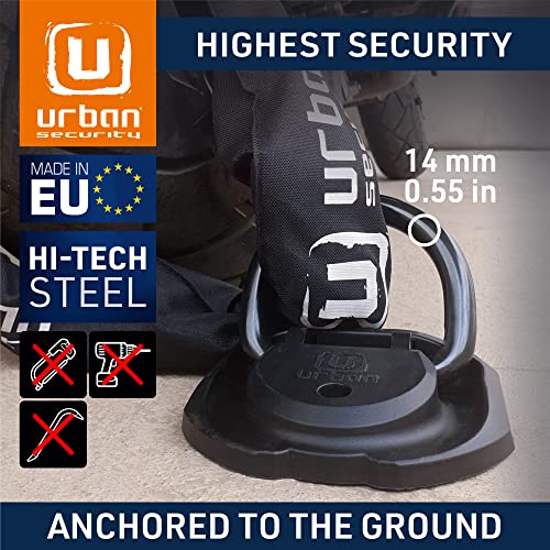urban UR55 Highest Tested Security Anchor for Motorcycle, Foldable ø14 Hardened Steel Ring, 4 Expansion Bolts, Anti-Theft Wall Ground Dloor Fixing for Garage, Trailer, Scooter, Bicycle Parking - Image 2