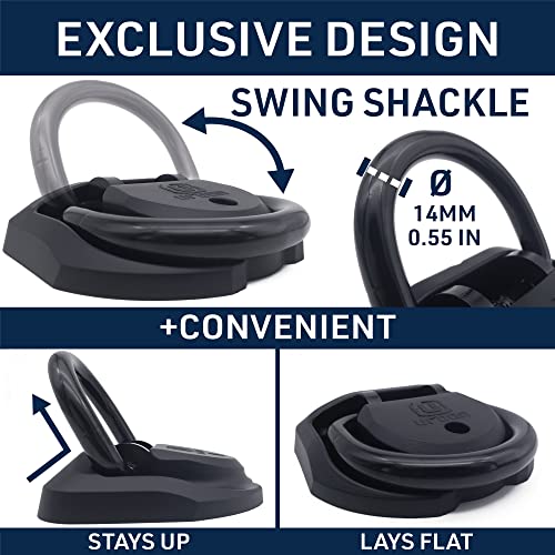 urban UR55 Highest Tested Security Anchor for Motorcycle, Foldable ø14 Hardened Steel Ring, 4 Expansion Bolts, Anti-Theft Wall Ground Dloor Fixing for Garage, Trailer, Scooter, Bicycle Parking - Image 4