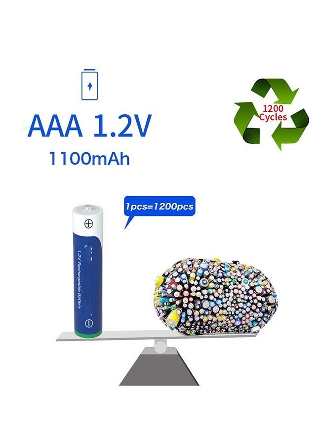 Delipow شاحن لبطاريات AA و AAA مع 4 بطاريات AAA (1100 مللي أمبير) - Image 3