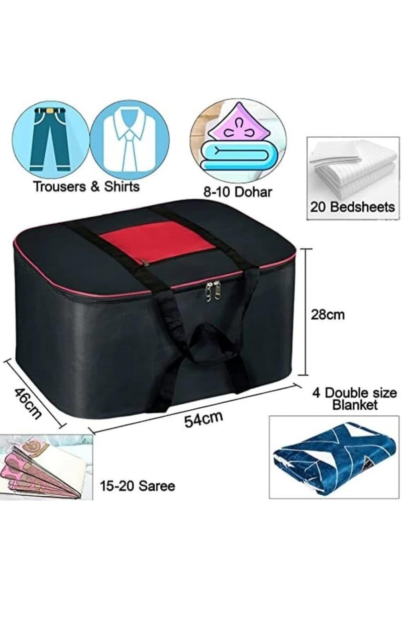 BUYEASY 2 Pack Moisture Proof Nylon Large Size Underbed Storage Bag For Clothes Black Color - Image 5