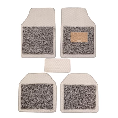 CARNEST 7D Luxury Leather Car Floor Mat | 100% Waterproof, Dustproof & Anti-Slip | Universal Fit Compatible with (City,Beige) - Image 1