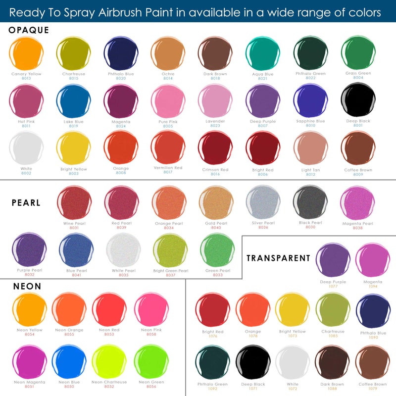 US Art Supply U.S. Art Supply Ready to Spray Deep Black Opaque Airbrush Paint - 8oz Bottle, Professional Grade Non-Toxic Water-Based Colors for Vibrant & Permanent Results - Image 5