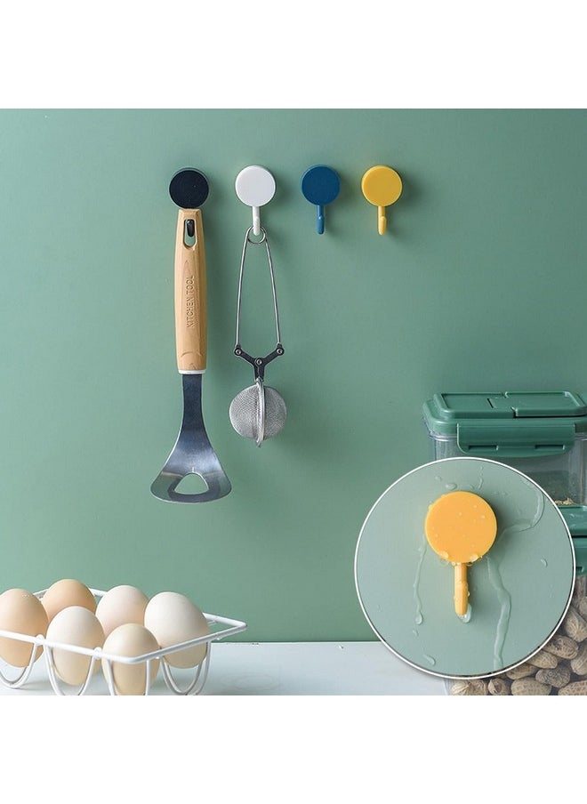 wolpin wolpin Self Adhesive Wall Hooks Waterproof Adhesive Sticky Round Hooks | Hanging Capacity 2 KG Max | Multipurpose Home Storage (Colorful Hook, Pack of 10 Pcs), Acrylonitrile Butadiene Styrene  - Image 5