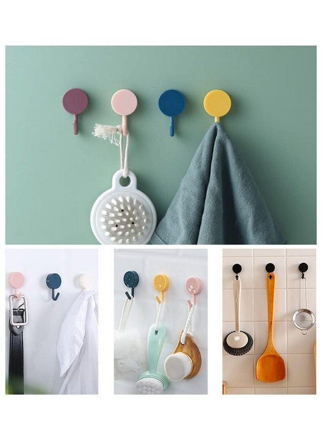 wolpin wolpin Self Adhesive Wall Hooks Waterproof Adhesive Sticky Round Hooks | Hanging Capacity 2 KG Max | Multipurpose Home Storage (Colorful Hook, Pack of 10 Pcs), Acrylonitrile Butadiene Styrene  - Image 3