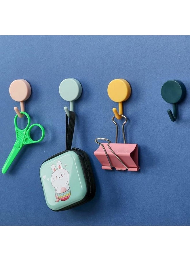 wolpin wolpin Self Adhesive Wall Hooks Waterproof Adhesive Sticky Round Hooks | Hanging Capacity 2 KG Max | Multipurpose Home Storage (Colorful Hook, Pack of 10 Pcs), Acrylonitrile Butadiene Styrene  - Image 2