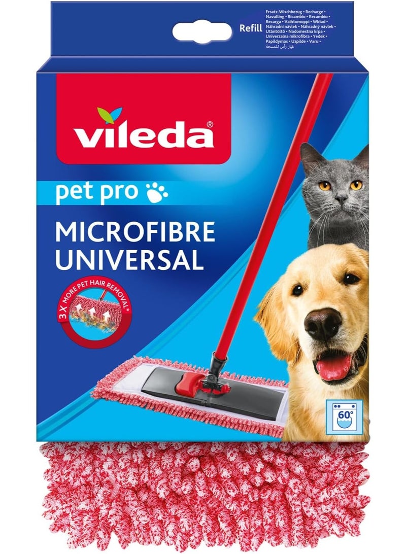 Vileda Mop Bit Pro Refill – 100% Microfiber Mop Head – Machine Washable – Removes 3x More Pet Hair – Compatible with Hard Floor Surfaces - Image 1