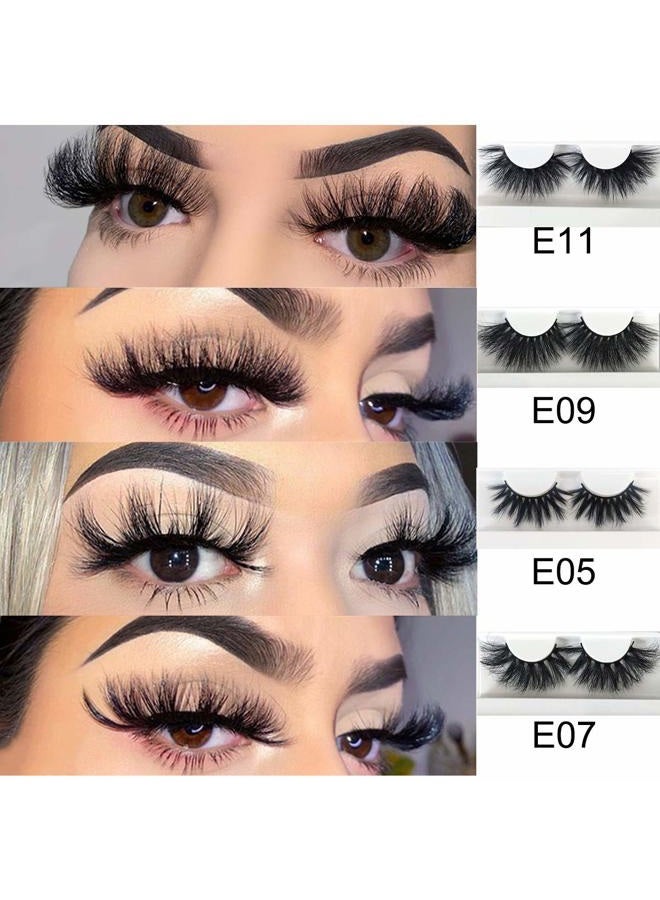 mikiwi 25mm Mink Lashes 4 Pack, Real 3D Mink Lashes, Fluffy Mink Lashes, Thick HandMade Full Strip Lashes, Dramatic 25mm Lashes, 3D Mink Eyelashes - Image 2