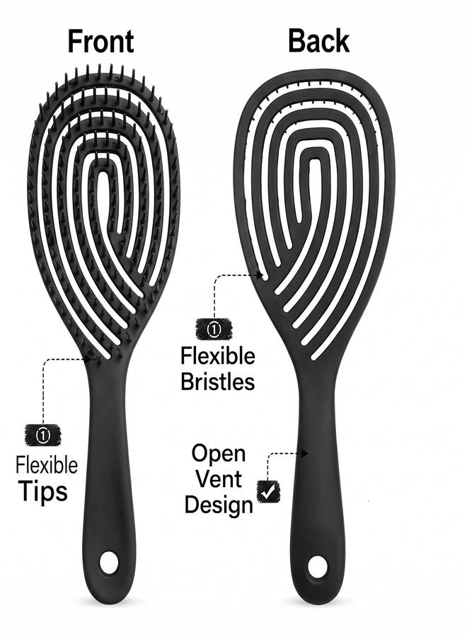 Becharaji Premium 3D Hair Brush for Styling, Detangling and Grooming for Men and Women |Straightens & Detangles Curly Hairs | Reduces Hair Breakage and Promotes Hair Growth | Best Hair Brush for All Hair Types Assorted (Black) - Image 5