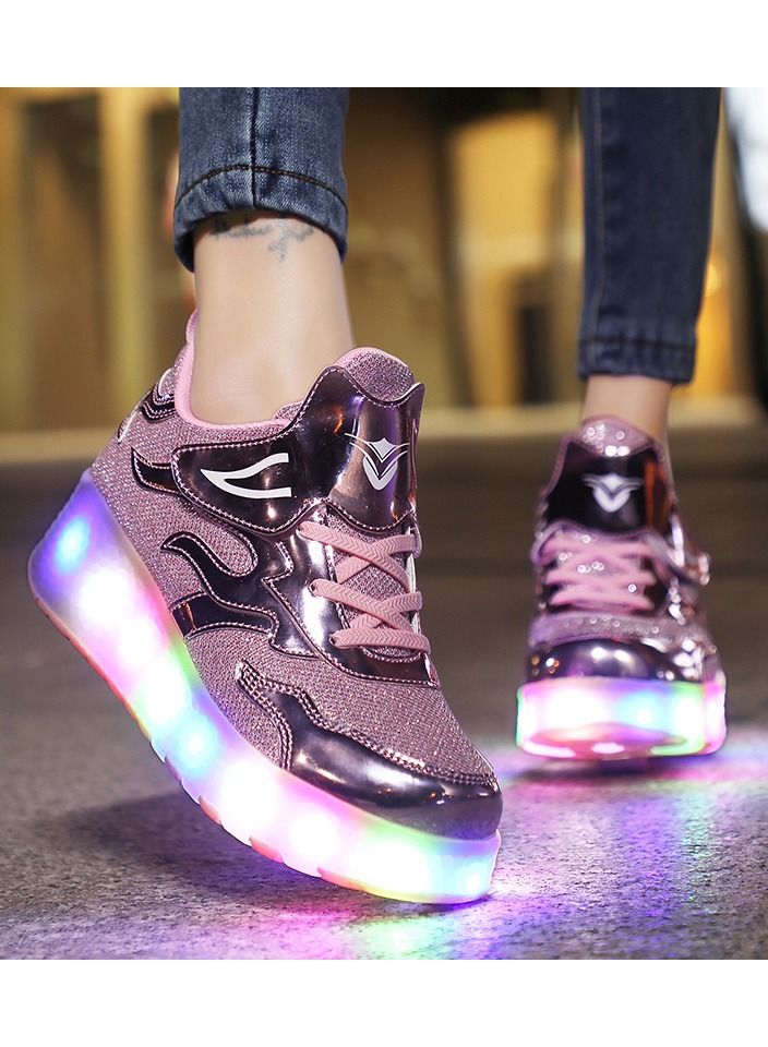 LED Flash Light Fashion Sneaker Skate Shoes with Wheels and Lightning-Designed Sole - Trendy and Eye-Catching for Men, Women, and Kids  - Image 4