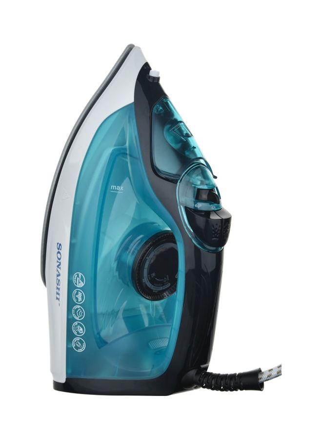 SONASHI Steam Iron with Ceramic Coated Soleplate/Anti-Calc/Self Clean Function | Spray/Steam/Burst Steam and Dry | Manual Temperature Setting based on Cloth Type 220 ml 1800 W SI-5081C Blue/White - Image 2