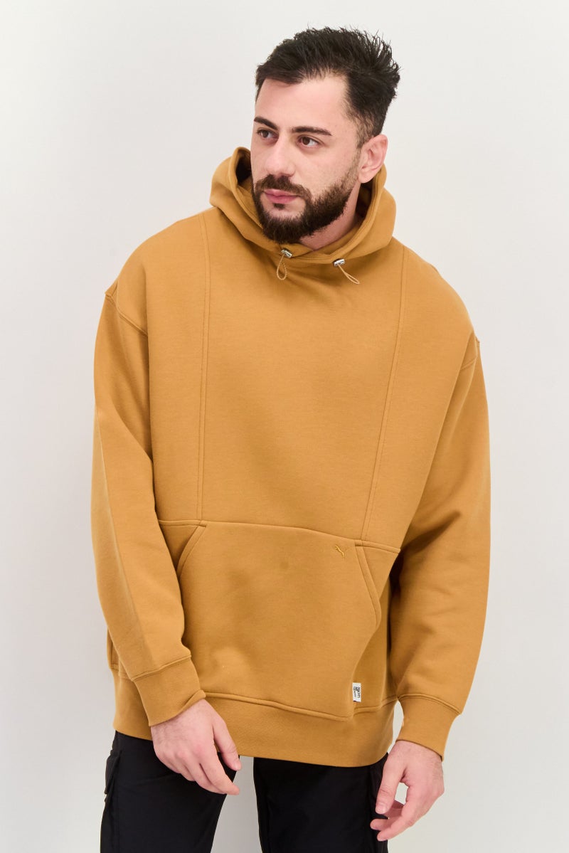PUMA Men Sportswear Fit Brand Logo Training Hoodies, Brown  - Image 1